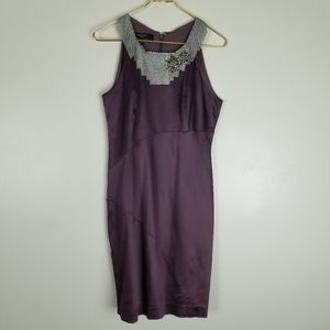 NINE WEST Satin Bodycon Sleeveless Dress Sz 10